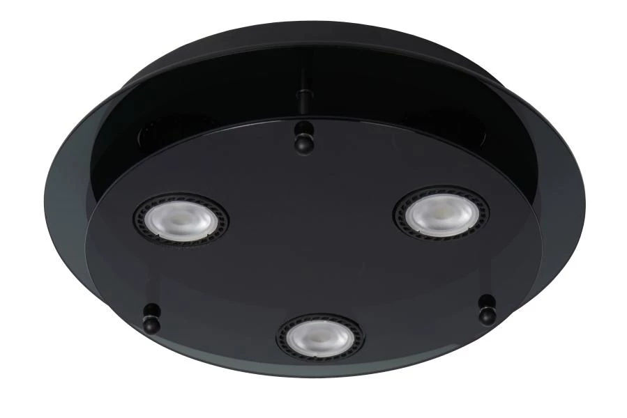 Lucide OKNO - Plafonnier - Ø 30 cm - 3xGU10 - Noir - UIT